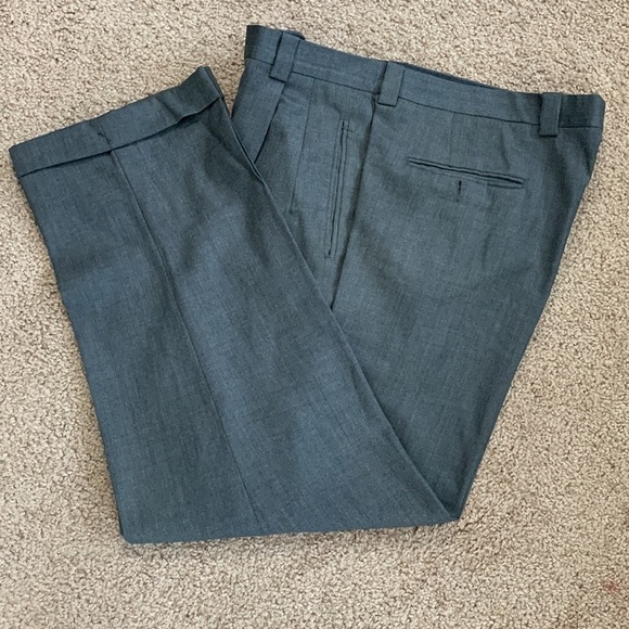 Innocenti Men’s GRAY dress pants pleated & cuffed 100% Imported Wool W38 I29.5 - Picture 4 of 9